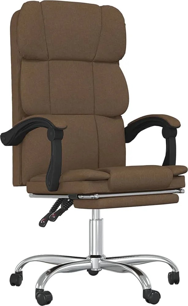 vidaXL Fotoliu de birou rabatabil, maro, textil