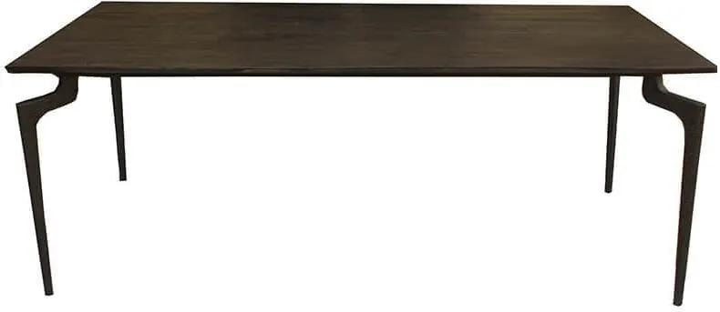 Masa DINING din Lemn si Picioare din Fier - Lemn Negru Inaltime(76 cm) x Inaltime(90 cm) x Lungime( 200cm)
