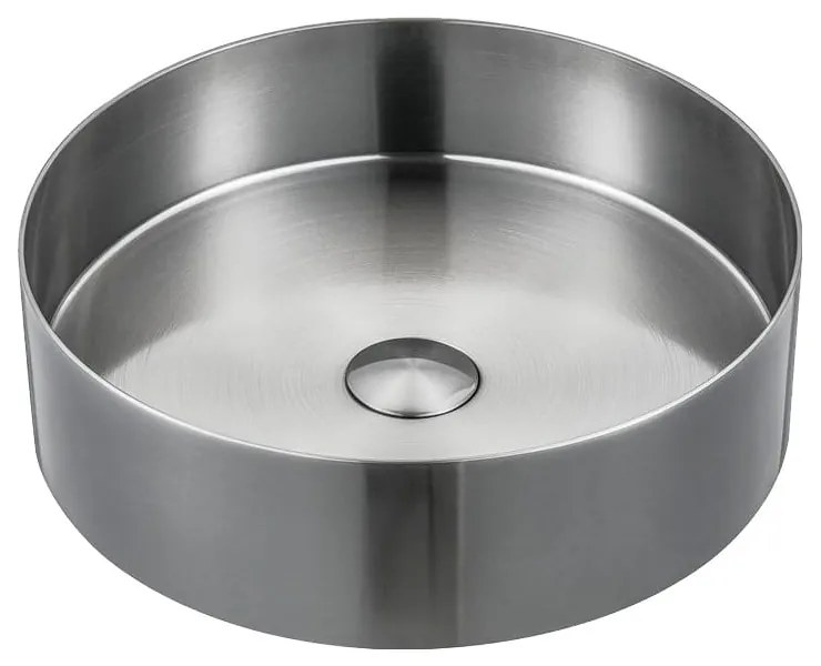 Chiuvetă argintie rotundă din oțel inoxidabil ø 38 cm Aurum – Sapho