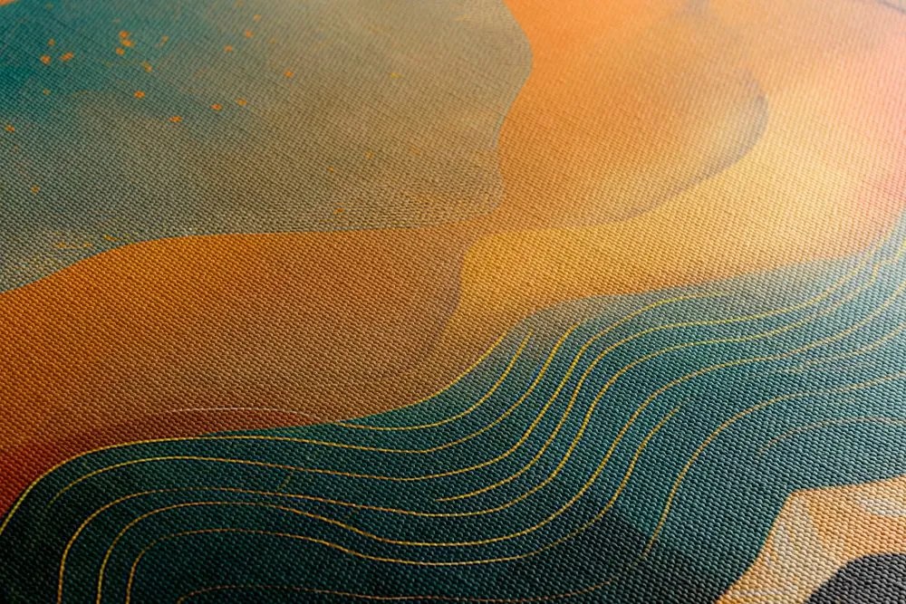 Tablou apus abstract cu tentă de lux