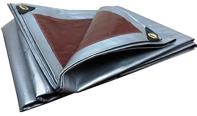 Prelată rezistentă la îngheţ, maro-argintie 4m x 6m