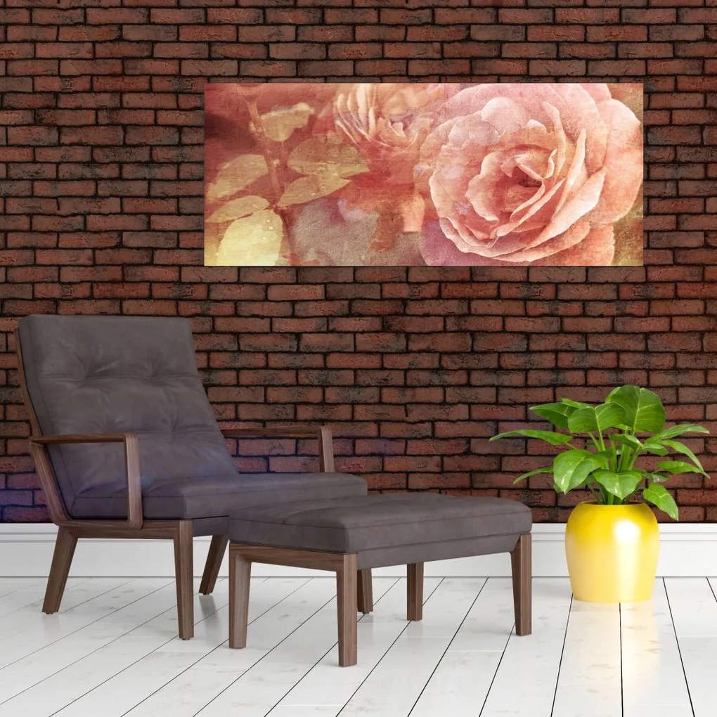 Tablou cu trandafir (120x50 cm)