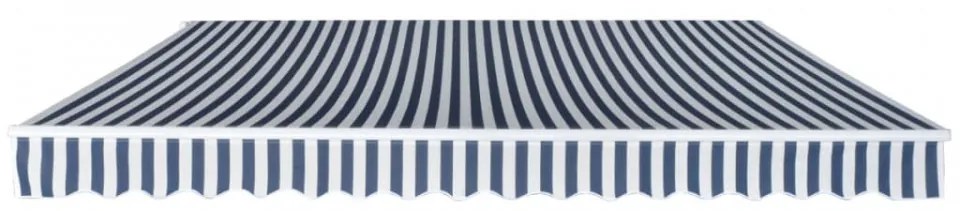 Copertină pliabilă cu acționare manuală, albastru/alb, 400 cm