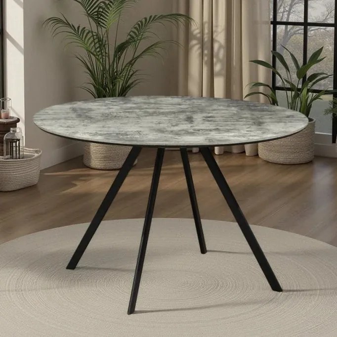 Masa rotunda design gri beton ATELIER 120cm