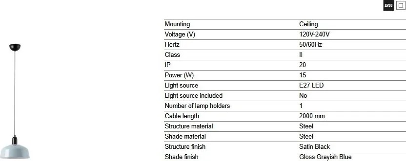 Lustra/Pendul metal TATAWIN M blue