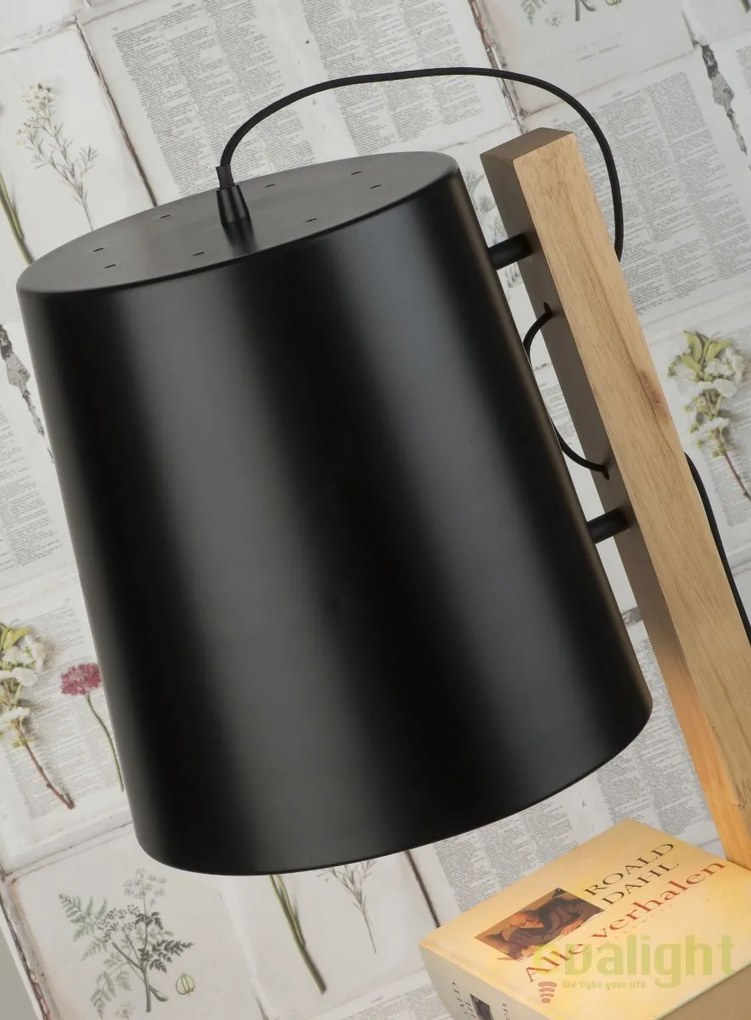 Lampadar chic cu rafturi pentru carti, CAMBRIDGE negru CAMBRIDGE/F/B