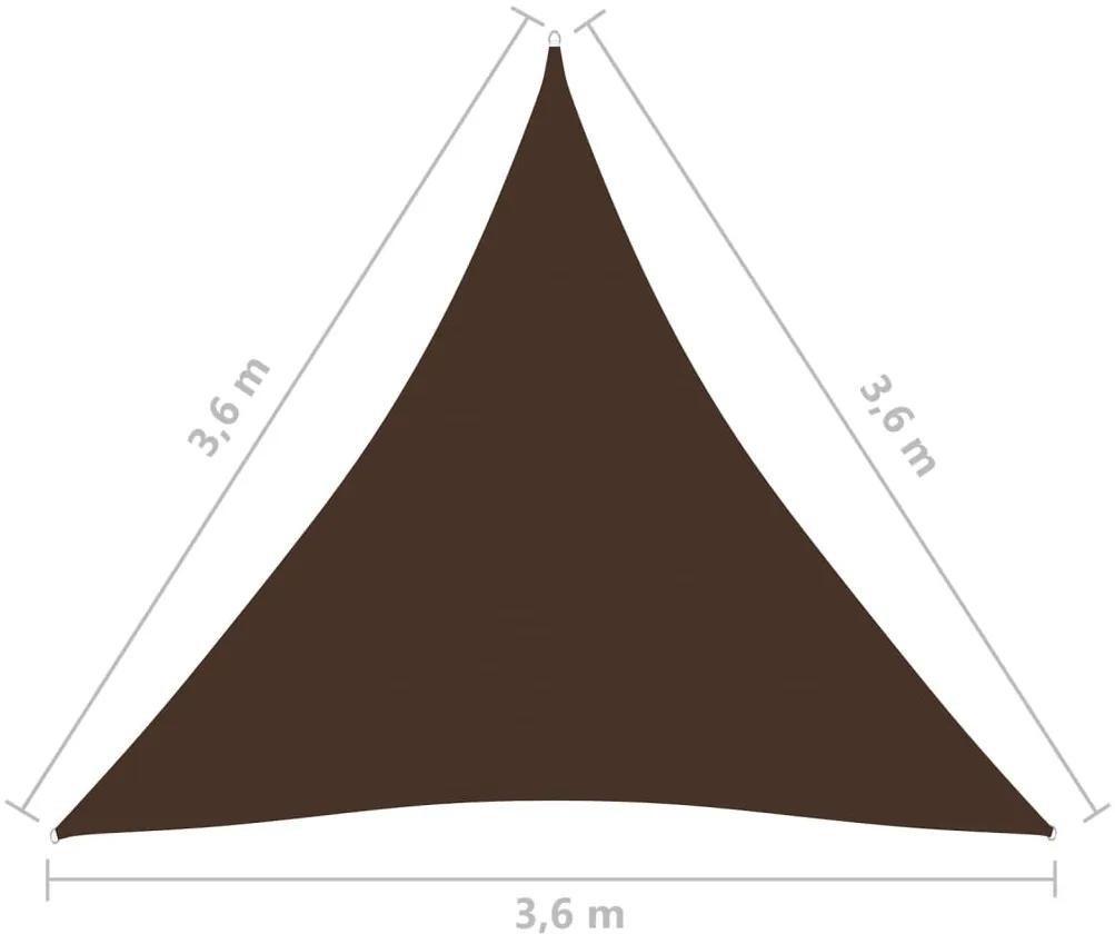 Parasolar, maro, 3,6x3,6x3,6 m, tesatura oxford, triunghiular Maro, 3.6 x 3.6 x 3.6 m