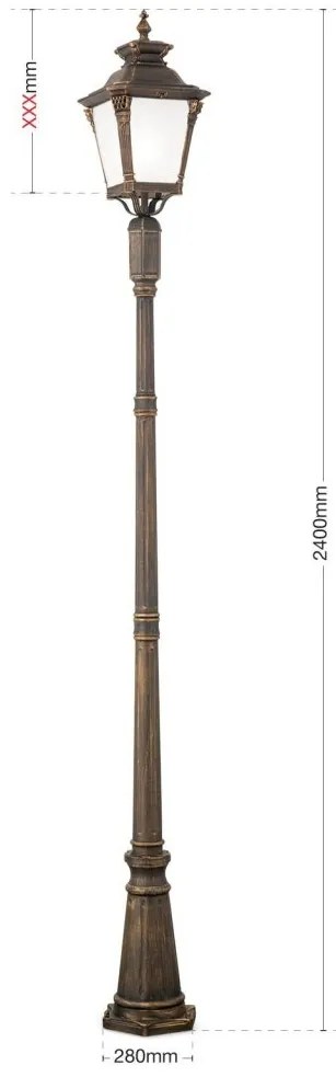 Stalp exterior stil clasic IP23 H240cm Aiko AL 11-1141/1 Patina OR