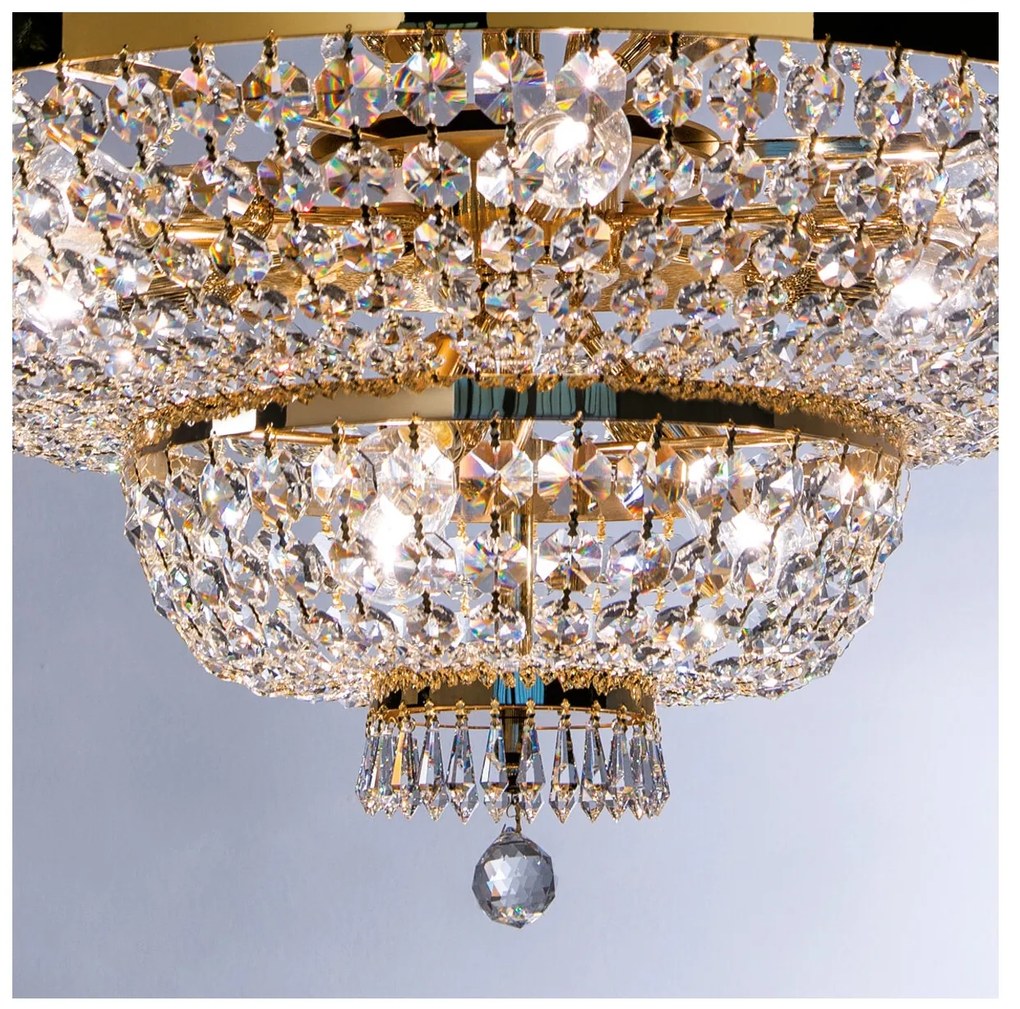 Lustra suspendata cristal Schöler design de lux Sheraton 70cm, 24K gold plated