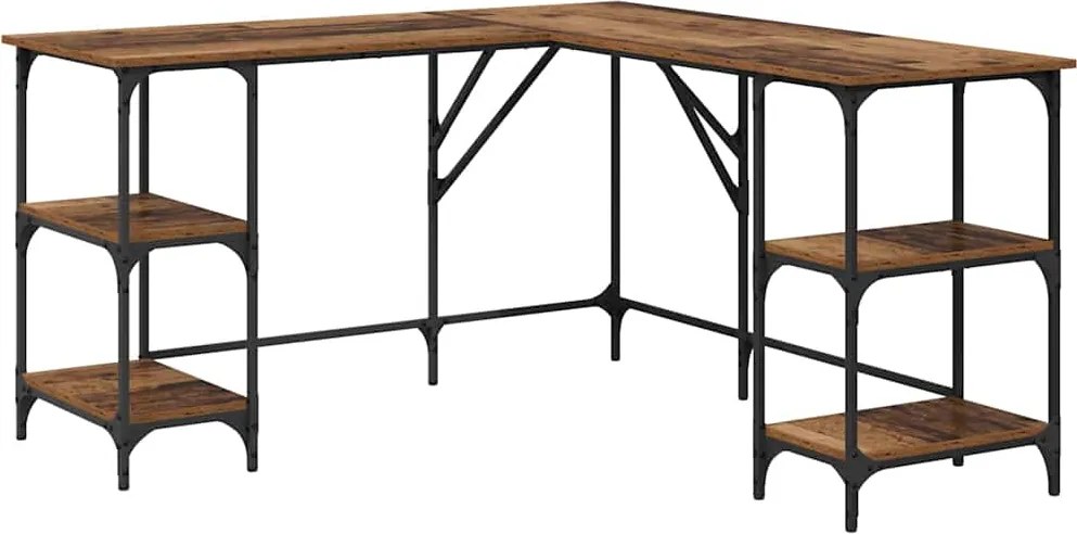 vidaXL Birou Lemn Vechi 139 x 139 x 75 cm Lemn compozit