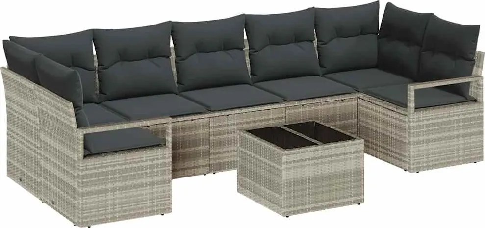 vidaXL Set de canapele pentru grădină 8 pcs Gri deschis și gri închis