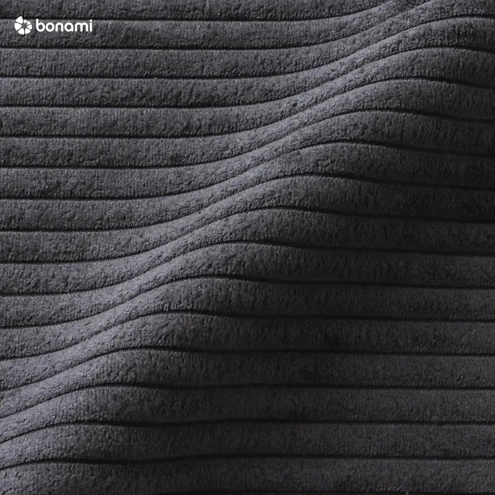 Șezlong gri antracit cu tapițerie din catifea reiată (cu colț pe partea stângă) Chic Charlotte – Miuform