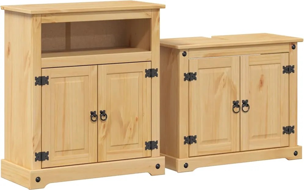 vidaXL Set mobilier de baie „Corona”, 2 piese, lemn masiv de pin