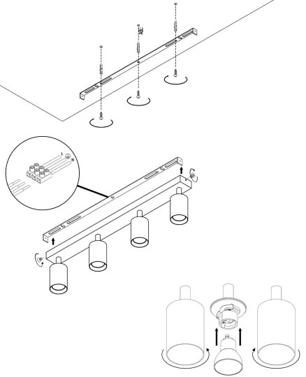 Spot ANGIE 4xGU10/35W/230V negru