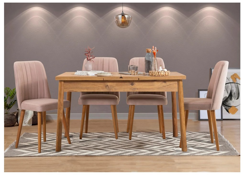 Set mobilier sufragerie Dobuse 3 (pin atlantic + piatră) (pentru 4 persoane). 1093805