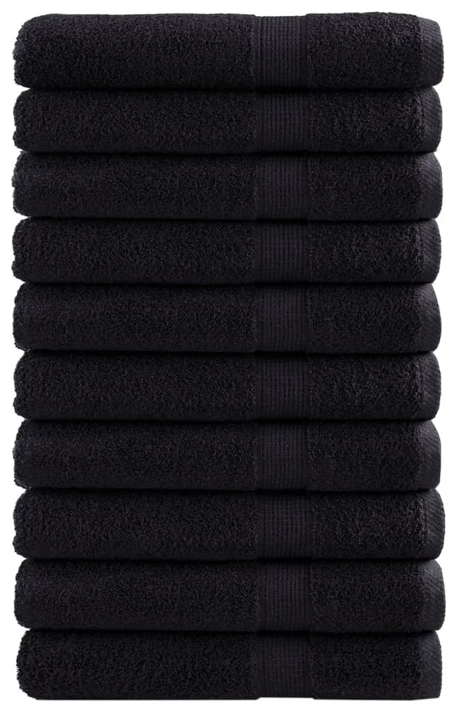 vidaXL Prosoape de saună premium SOLUND 10 buc. negru 80x200 cm 600gsm