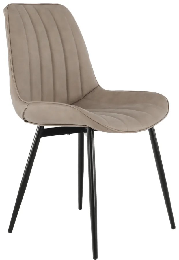 Scaun, piele ecologică gri maroniu taupe/negru, HAZAL