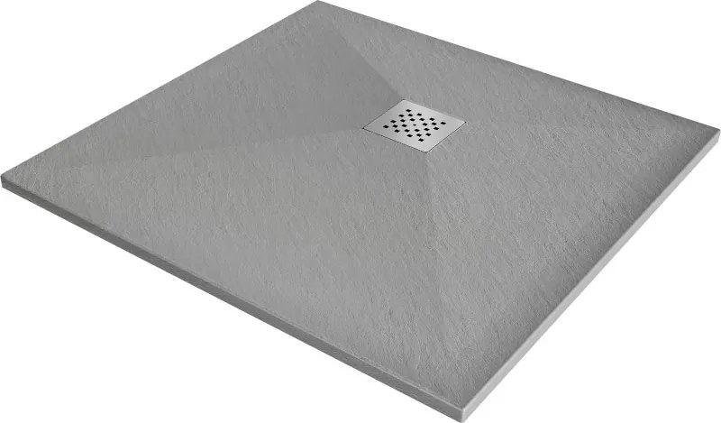 Mexen Stone+ tăviță de duș din compozit, pătrată, 80 x 80 cm, gri-beton - 44618080