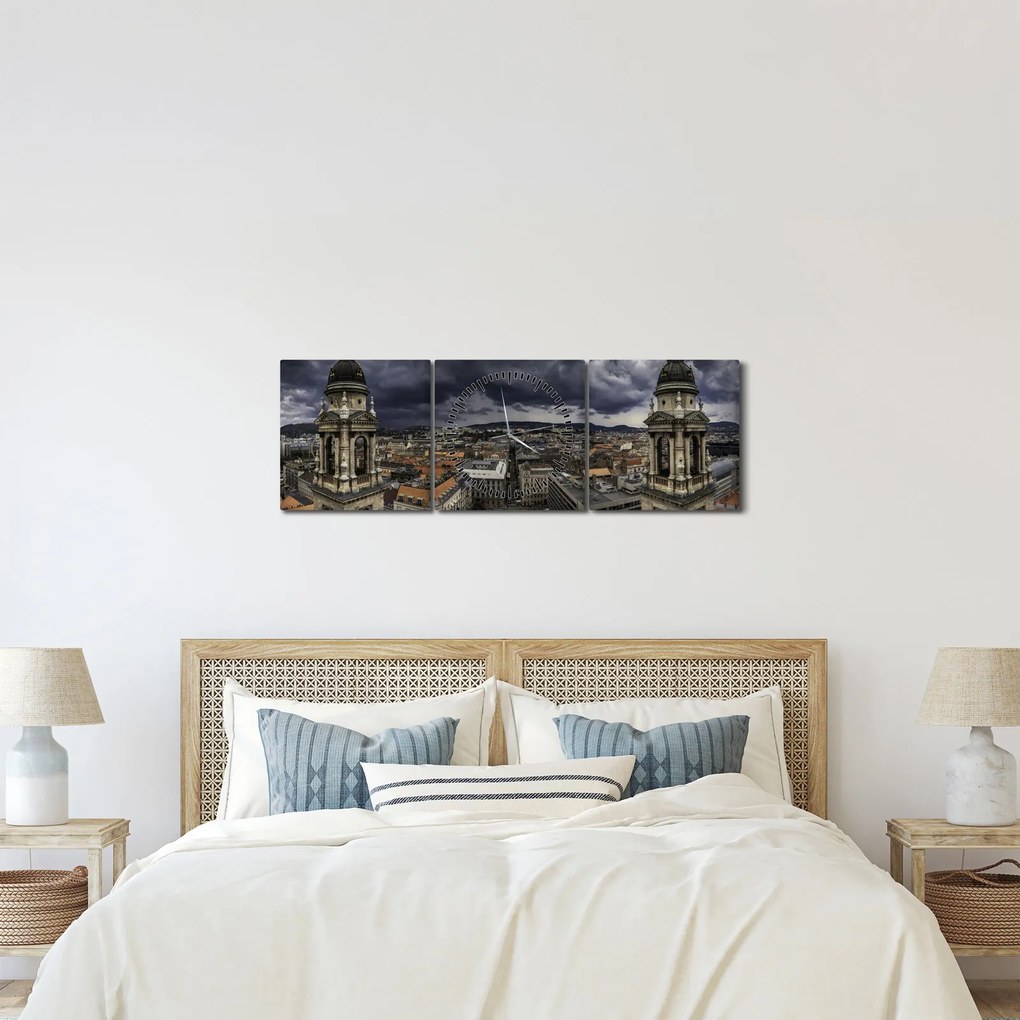 Tablou cu basilică (cu ceas) (90x30 cm)