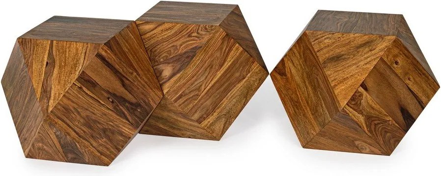 Măsuță de cafea în culoare naturală închisă din lemn de sheesham 42x42 cm Egypt – Bizzotto