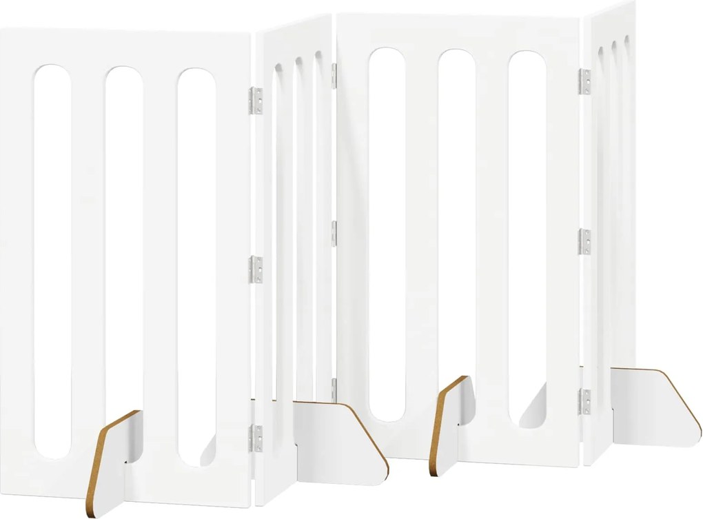 vidaXL Țarc pliabil pentru animale de companie 4 pcs Alb