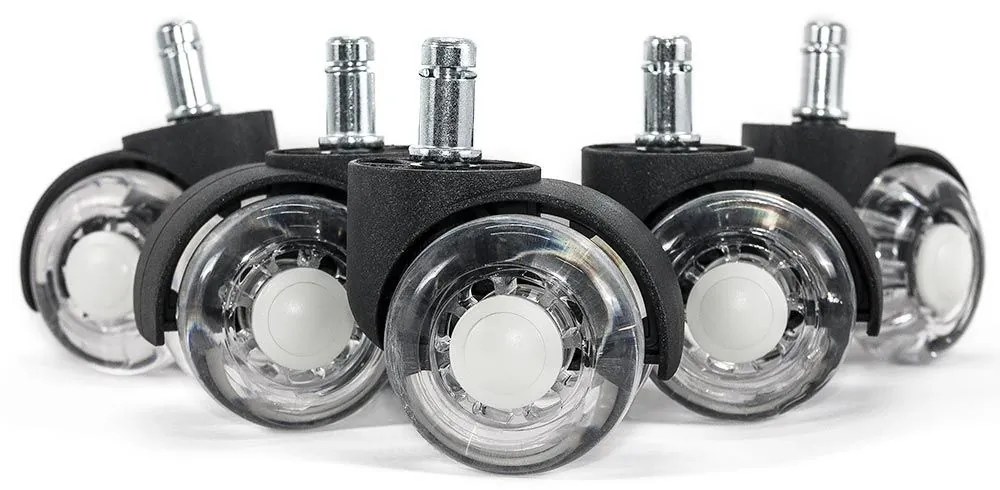 Role duble transparente din silicon pentru scaun de birou