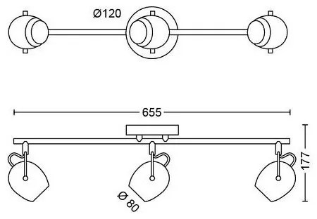 Spot LED RIVANO 3xLED/4,5W/230V Philips 50613/30/P0