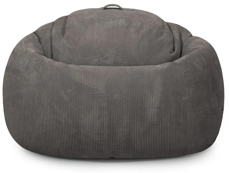 Fotoliu bean bag maro cu tapițerie din catifea reiată Roll 190 – SLOWDOWN