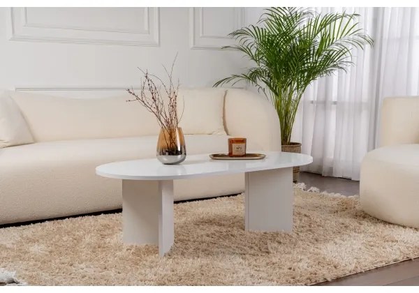 Masă de cafea NEL albă