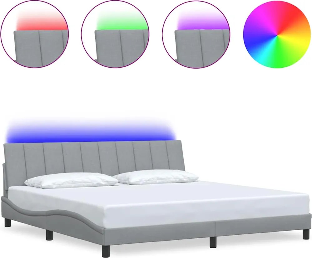 vidaXL Cadru de pat fără saltea, Hanko, gri deschis, 200x200 cm, textil