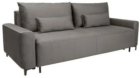 Canapea extensibilă Boston 385 Cutie de pat, Gri, 93x235x108cm, 83 kg, Picioare: Metalic