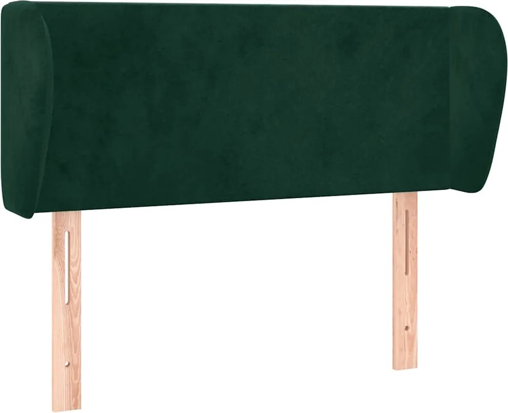 vidaXL Tăblie de pat cu aripioare verde închis 103x23x78/88 cm catifea