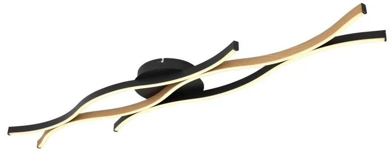 Plafoniera LED design modern Geronimo negru, maro