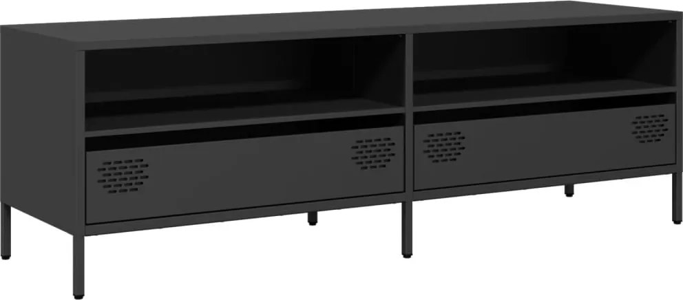 vidaXL Dulap TV, negru, 135x39x43,5 cm, oțel laminat la rece