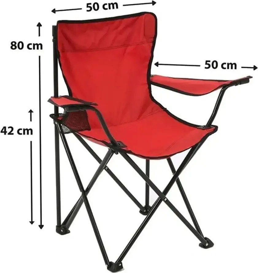 Scaun Pliabil cu Cotiere și Suport,  Pentru Camping sau Grădină
