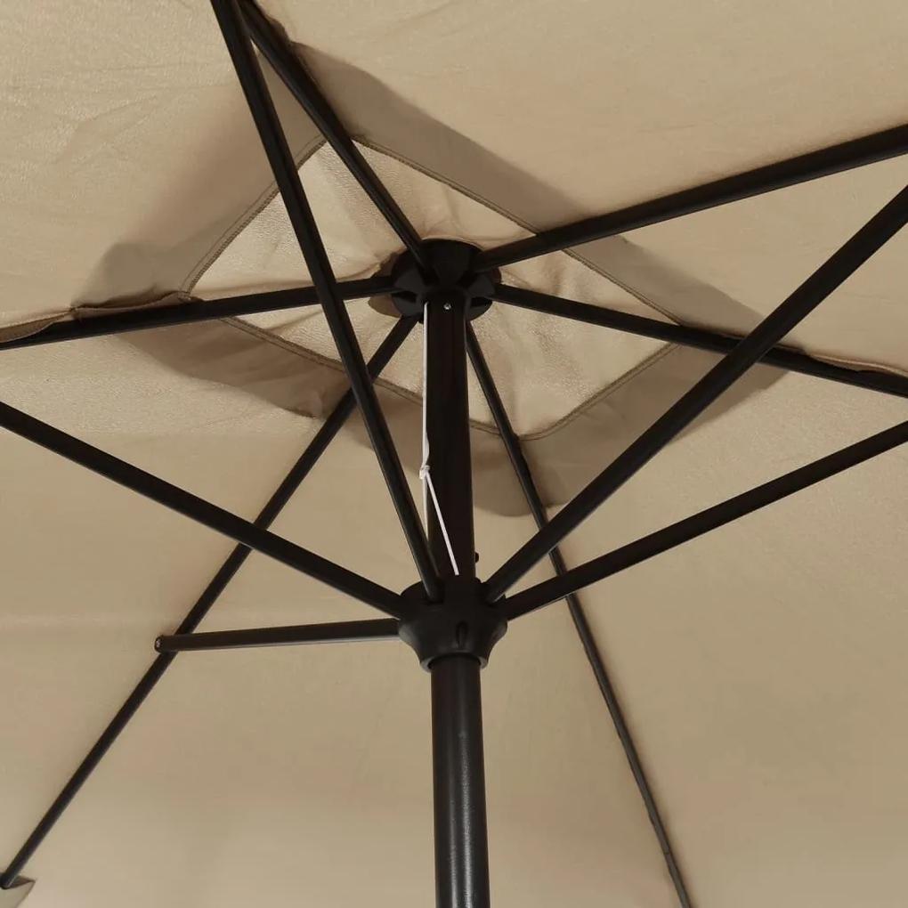 Umbrela de soare exterior, stalp metalic, gri taupe, 300x200 cm Gri taupe