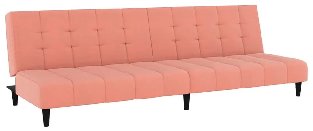337372 vidaXL Canapea extensibilă cu 2 locuri, roz, catifea