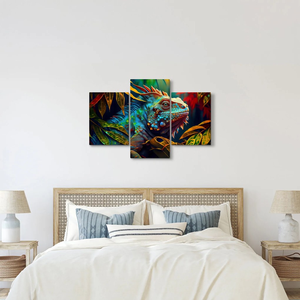 Tablou - Iguana colorată (90x60 cm)