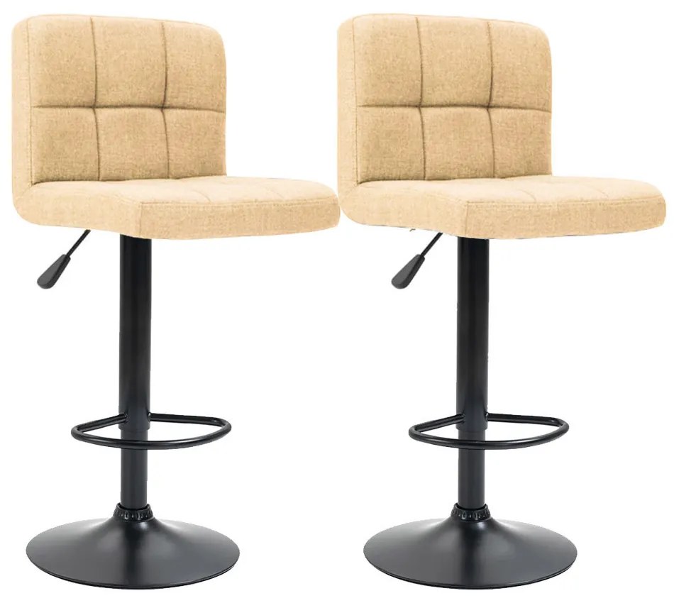 Scaune de bar tapitate 2 buc, bej