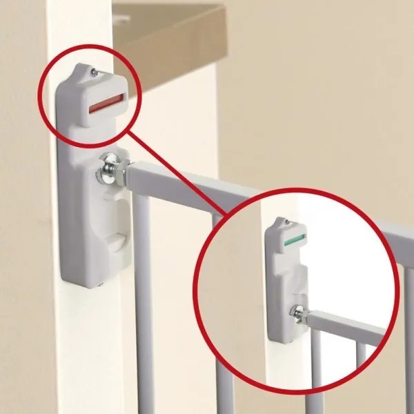 Barieră de siguranță BROADWAY 76-134,5 cm albă Dreambaby