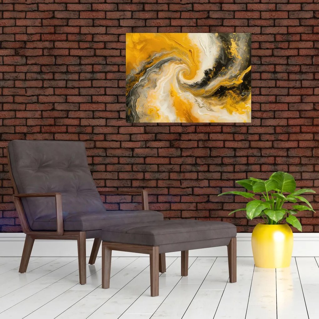 Tablou pe sticlă - Abstractizare în spirală (70x50 cm)