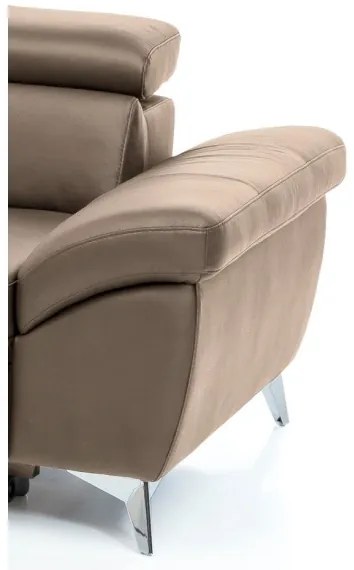 Canapea colțar extensibilă din piele SALERNO II stânga, maro