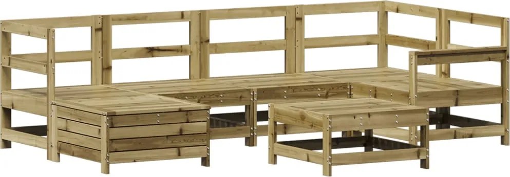 vidaXL Set canapea de grădină, 7 piese, lemn de pin tratat