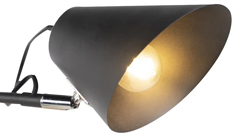 Lampa de perete de design neagra cu 2 lumini reglabile - Lune