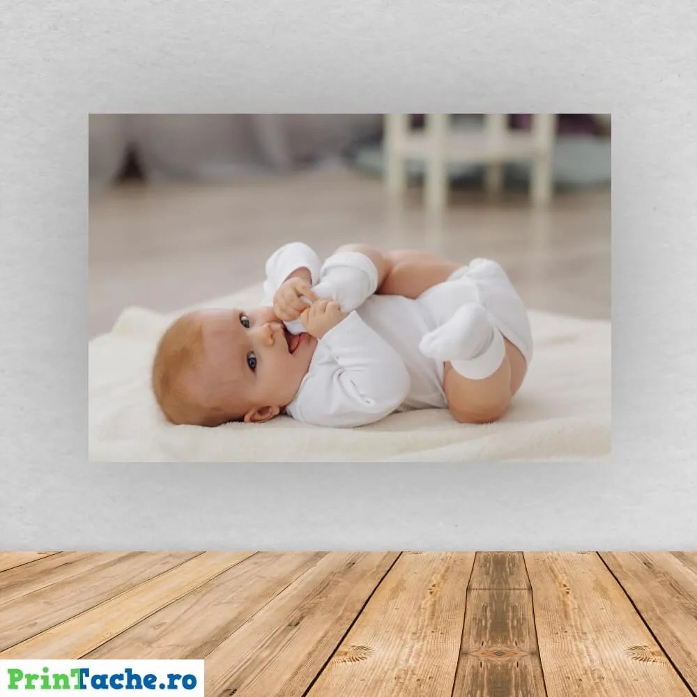 Tablou pe panza canvas personalizat cu poza si text Te Iubesc si nume - 20 x 30 cm
