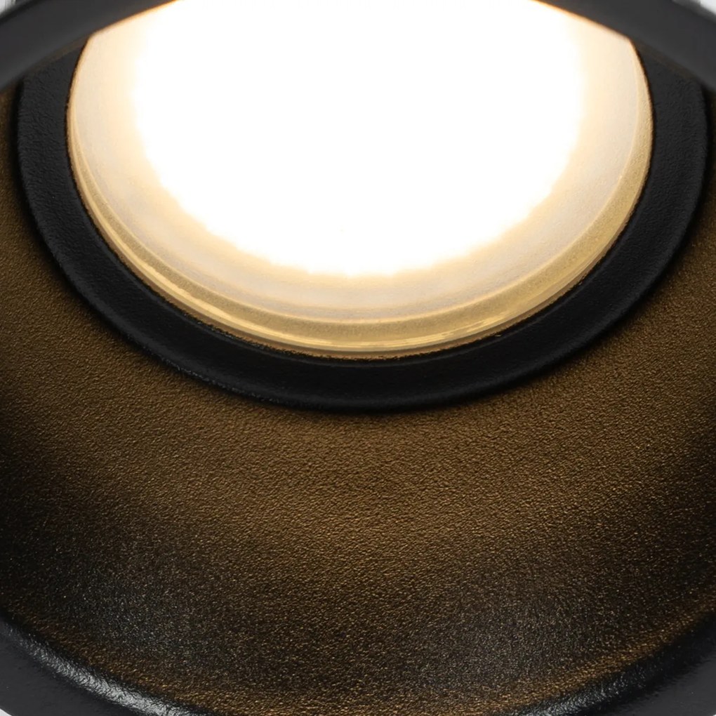 Set de 12 spoturi incastrate negre GU10 50mm IP44 - Dept