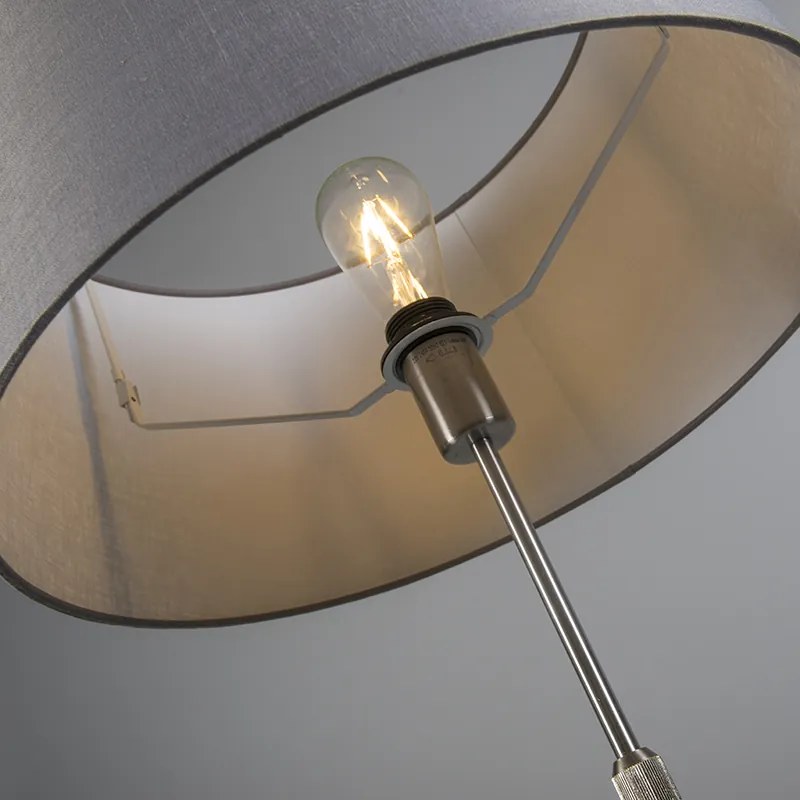 Lampă de podea din oțel cu abajur gri 45 cm reglabil - Parte