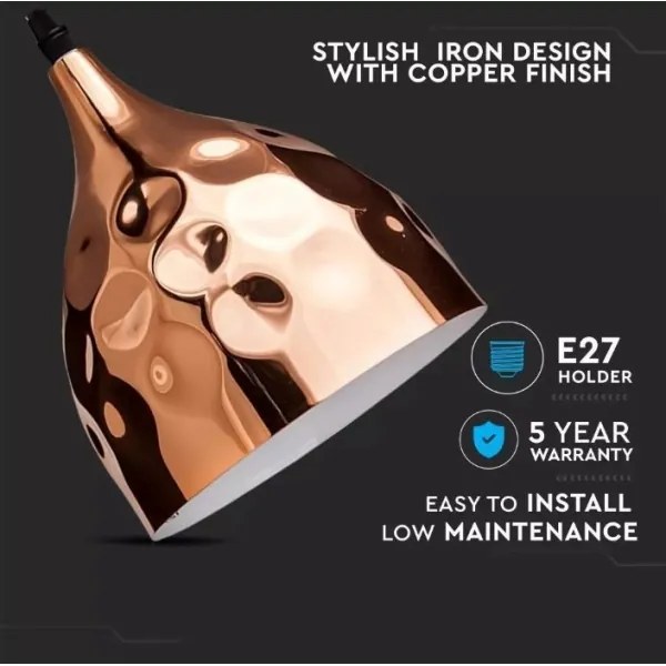 Lustră pe cablu 1xE27/60W/230V roz-auriu