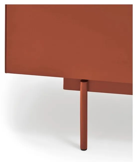 Noptieră cărămiziu-natural cu aspect de lemn de stejar Otto – Teulat