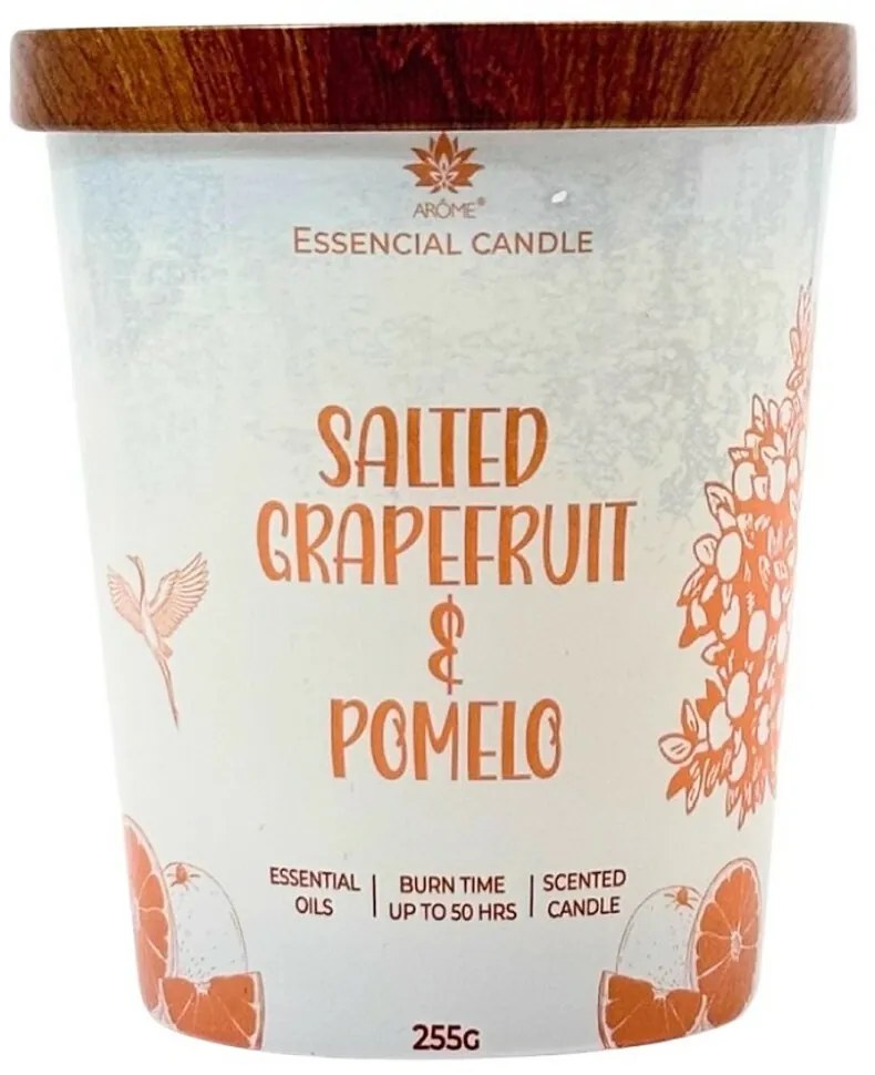 Lumânare Arome în sticlă cu capac metalic 255gSalted grapefruit & Pomelo